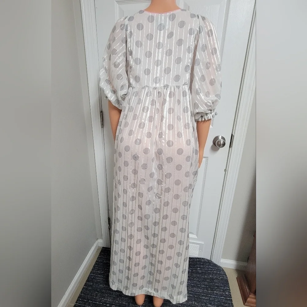 Vintage Christian Dior Lounge Wear Polka Dot Babydoll Dressing Gown.